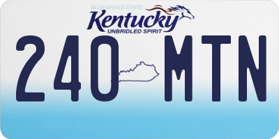 KY license plate 240MTN