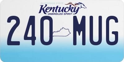 KY license plate 240MUG