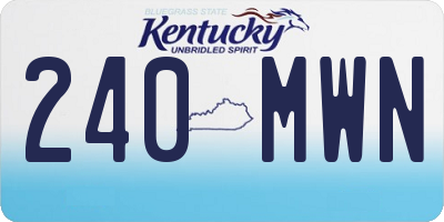 KY license plate 240MWN