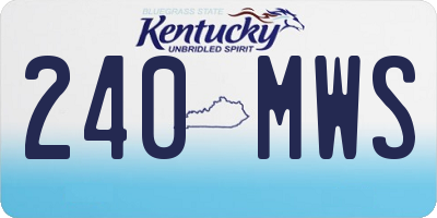 KY license plate 240MWS