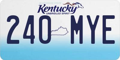 KY license plate 240MYE