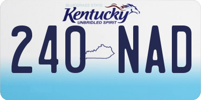 KY license plate 240NAD