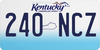 KY license plate 240NCZ