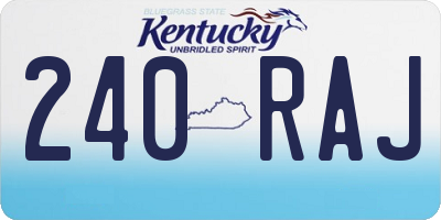 KY license plate 240RAJ