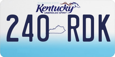 KY license plate 240RDK