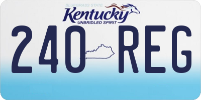 KY license plate 240REG