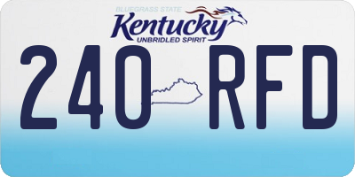 KY license plate 240RFD