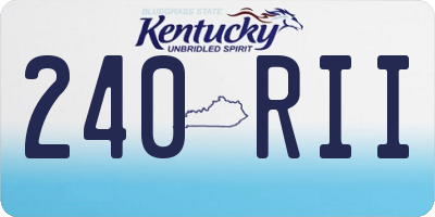 KY license plate 240RII