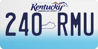 KY license plate 240RMU
