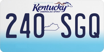 KY license plate 240SGQ