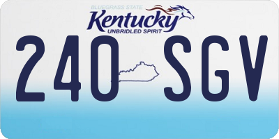 KY license plate 240SGV