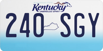 KY license plate 240SGY