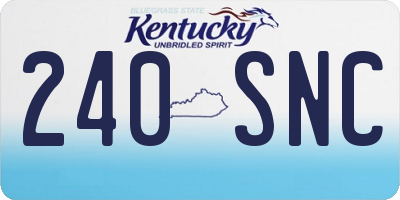 KY license plate 240SNC