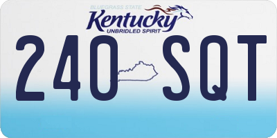 KY license plate 240SQT