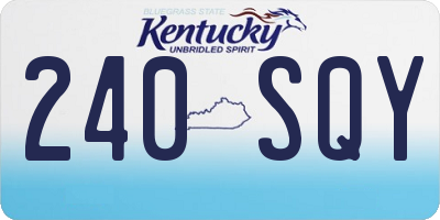 KY license plate 240SQY