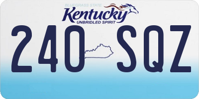 KY license plate 240SQZ