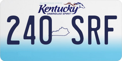 KY license plate 240SRF