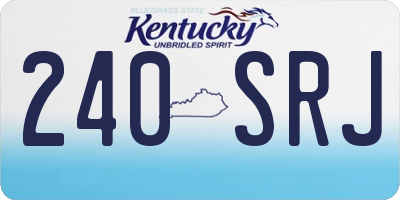 KY license plate 240SRJ