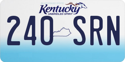 KY license plate 240SRN