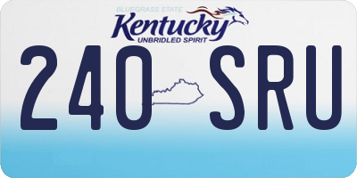 KY license plate 240SRU