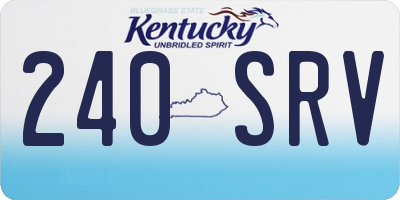 KY license plate 240SRV