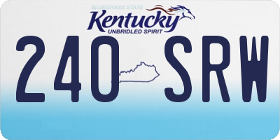 KY license plate 240SRW