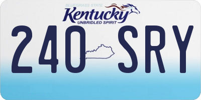 KY license plate 240SRY