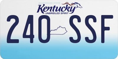 KY license plate 240SSF