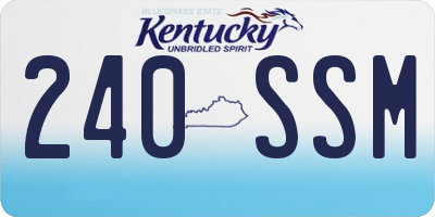 KY license plate 240SSM