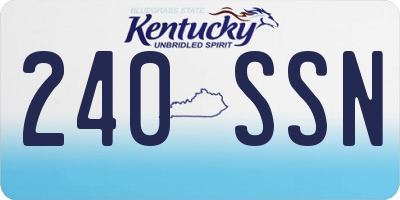 KY license plate 240SSN