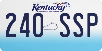 KY license plate 240SSP