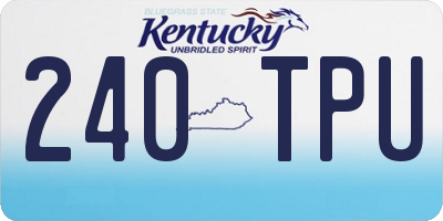 KY license plate 240TPU