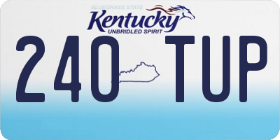 KY license plate 240TUP