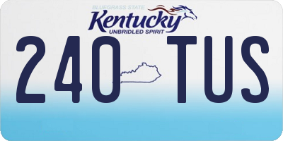 KY license plate 240TUS