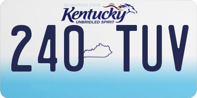 KY license plate 240TUV