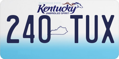 KY license plate 240TUX