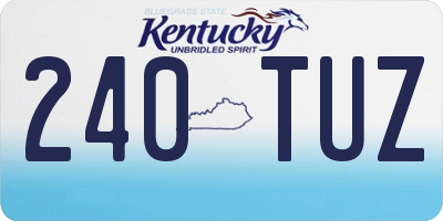 KY license plate 240TUZ