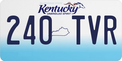KY license plate 240TVR