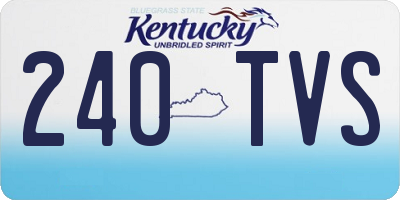 KY license plate 240TVS
