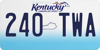 KY license plate 240TWA
