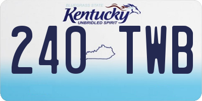 KY license plate 240TWB