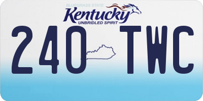 KY license plate 240TWC
