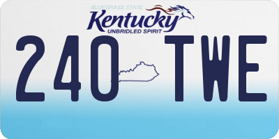 KY license plate 240TWE