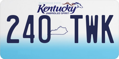 KY license plate 240TWK