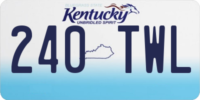 KY license plate 240TWL