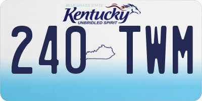 KY license plate 240TWM