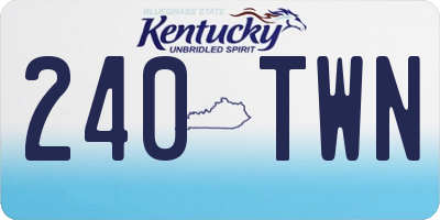 KY license plate 240TWN