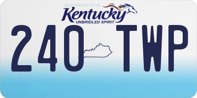 KY license plate 240TWP