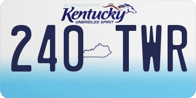 KY license plate 240TWR