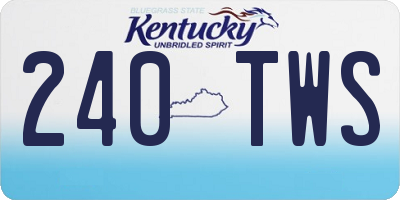 KY license plate 240TWS
